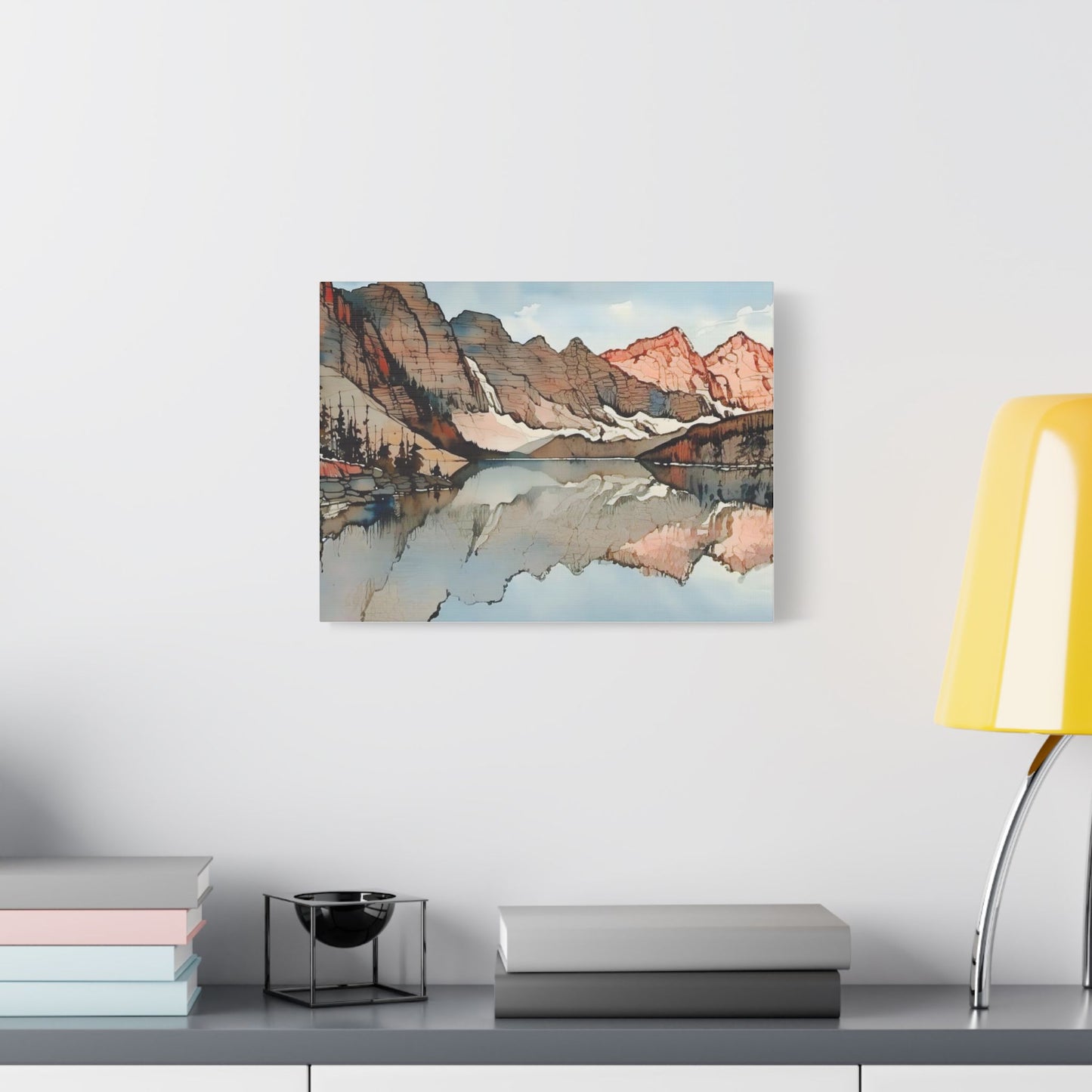 Satin Canvas Wall Art - Scenic Mountain Reflection, Nature Decor, Home Aesthetic, Gift for Nature Lovers, Rustic Wall Decor