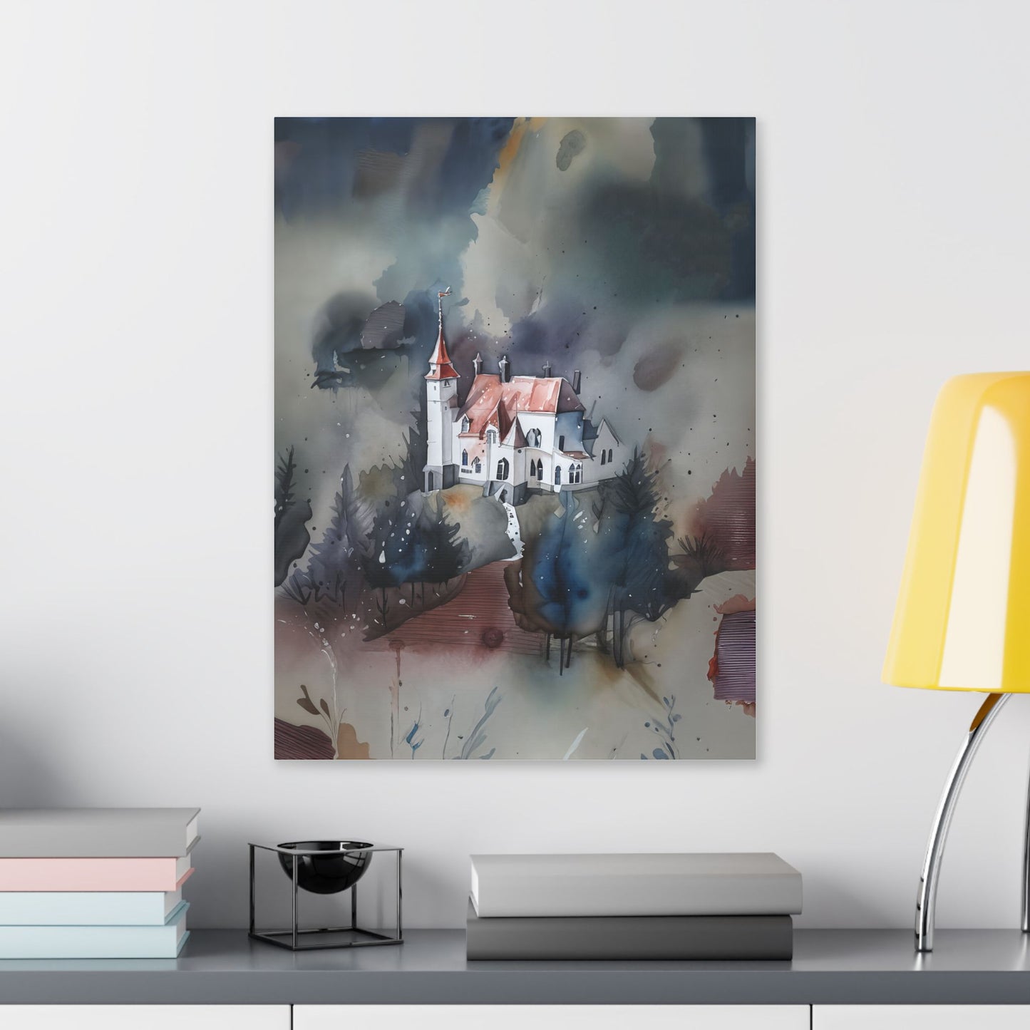 Mystical Castle Art Canvas | Abstract Wall Decor, Home Office Decor, Gift for Art Lovers, Cozy Living Room Accent