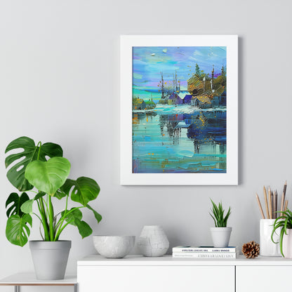 Serene Horizons – Framed Vertical Landscape Art Print