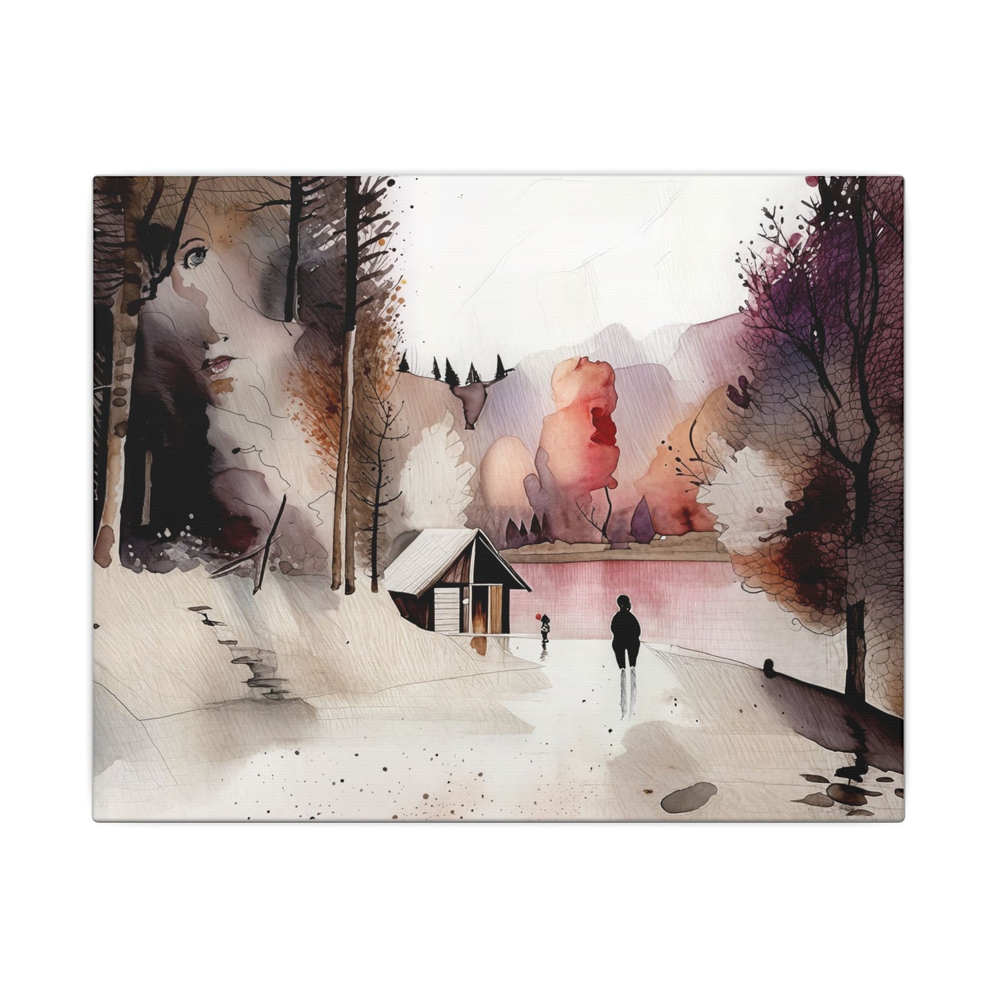 Serene Landscape Canvas Art Print, Home Decor, Wall Art, Nature Decor, Gift for Art Lovers, Minimalist Design