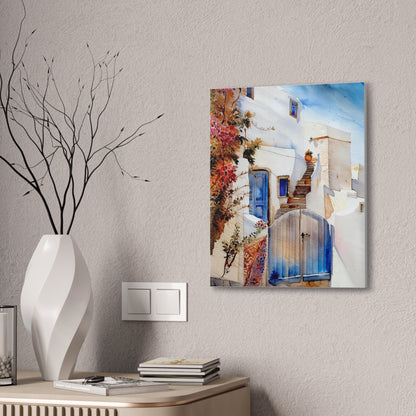 Charming Canvas Wall Art, Mediterranean Village Scene, Home Décor, Gift for Art Lovers, Housewarming & Wedding