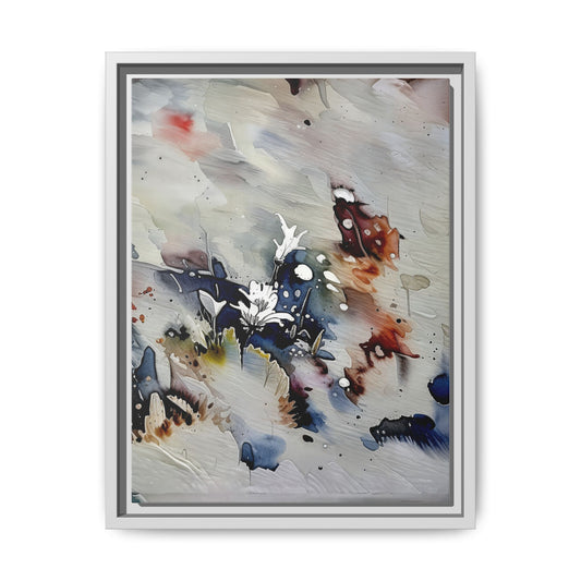 Framed Matte Canvas Art Print, Vibrant Abstract Wall Decor, Multi-color Floral Design, Home Decoration, Gift for Art Lovers