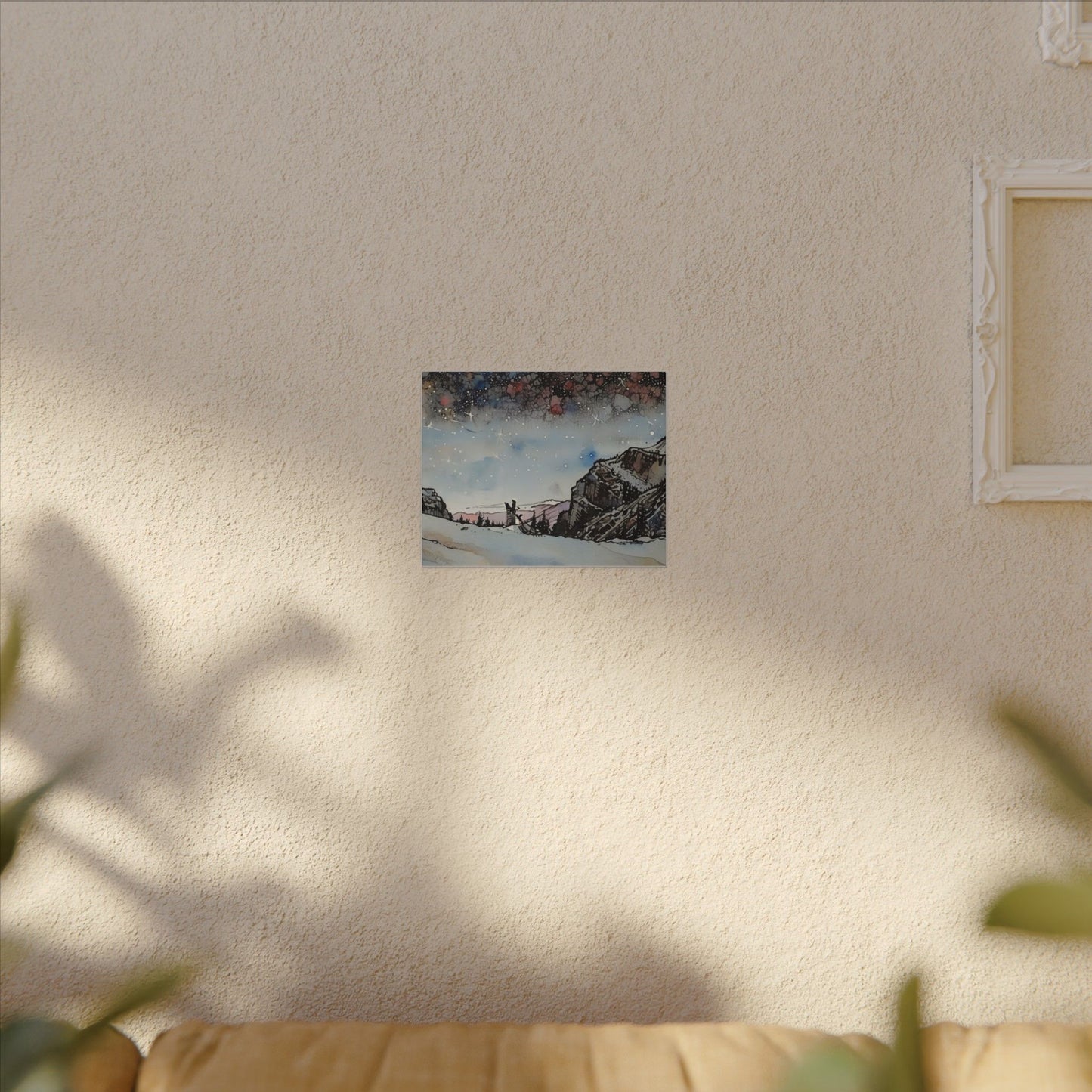 Scenic Canvas Wall Art, Mountain Landscape Decor, Starry Night Artwork, Nature Lover Gift, Home Interior Accent, Holiday Decoration