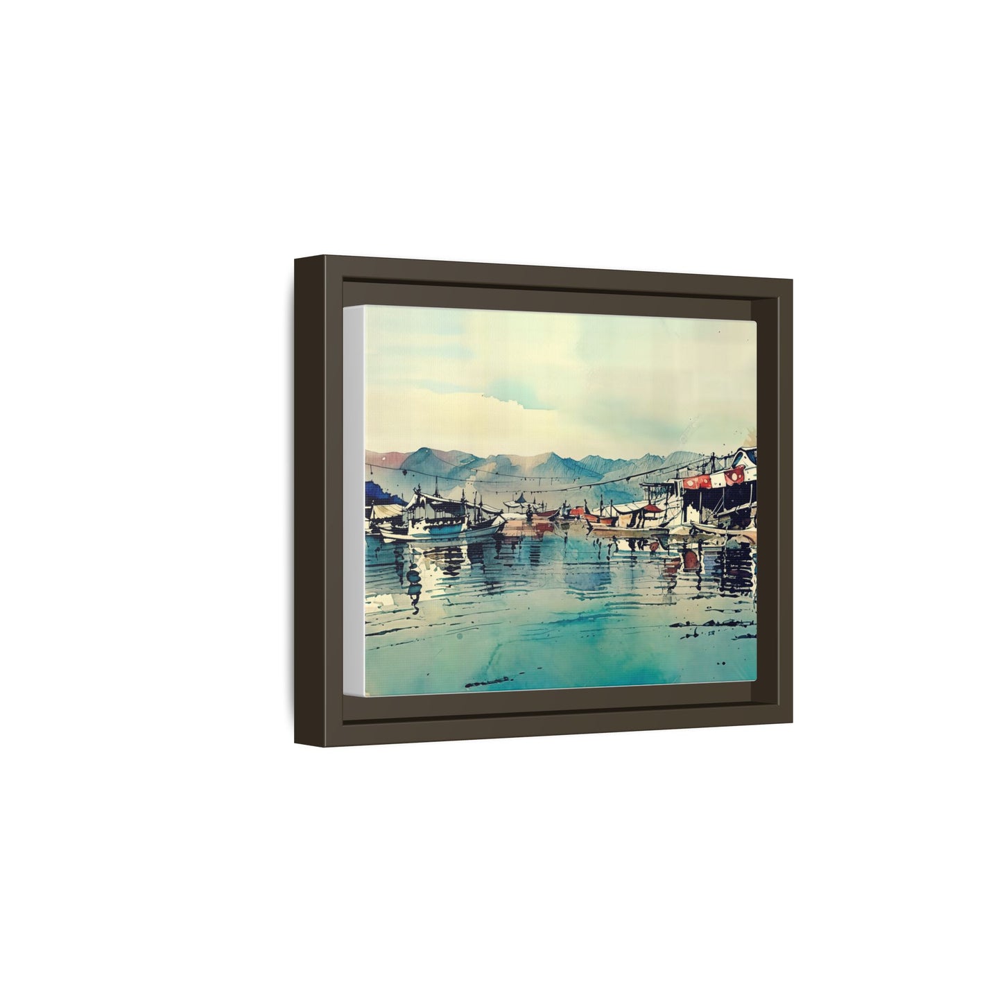 Artistic Framed Canvas Print - Tranquil Harbor Scene, Wall Decor, Home Decor, Gift for Art Lovers, Coastal Vibe