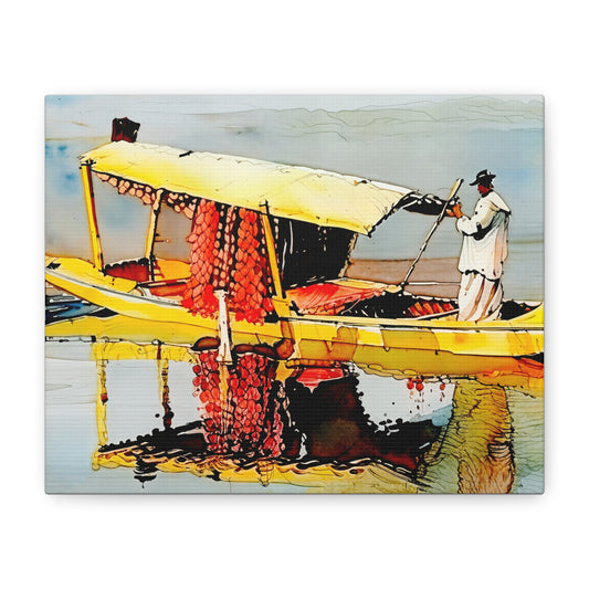 Stretched Canvas Art Print, Vibrant Wall Decor, Boat Artwork, Home & Office Decoration, Modern Art Piece, Gift for Art Lovers