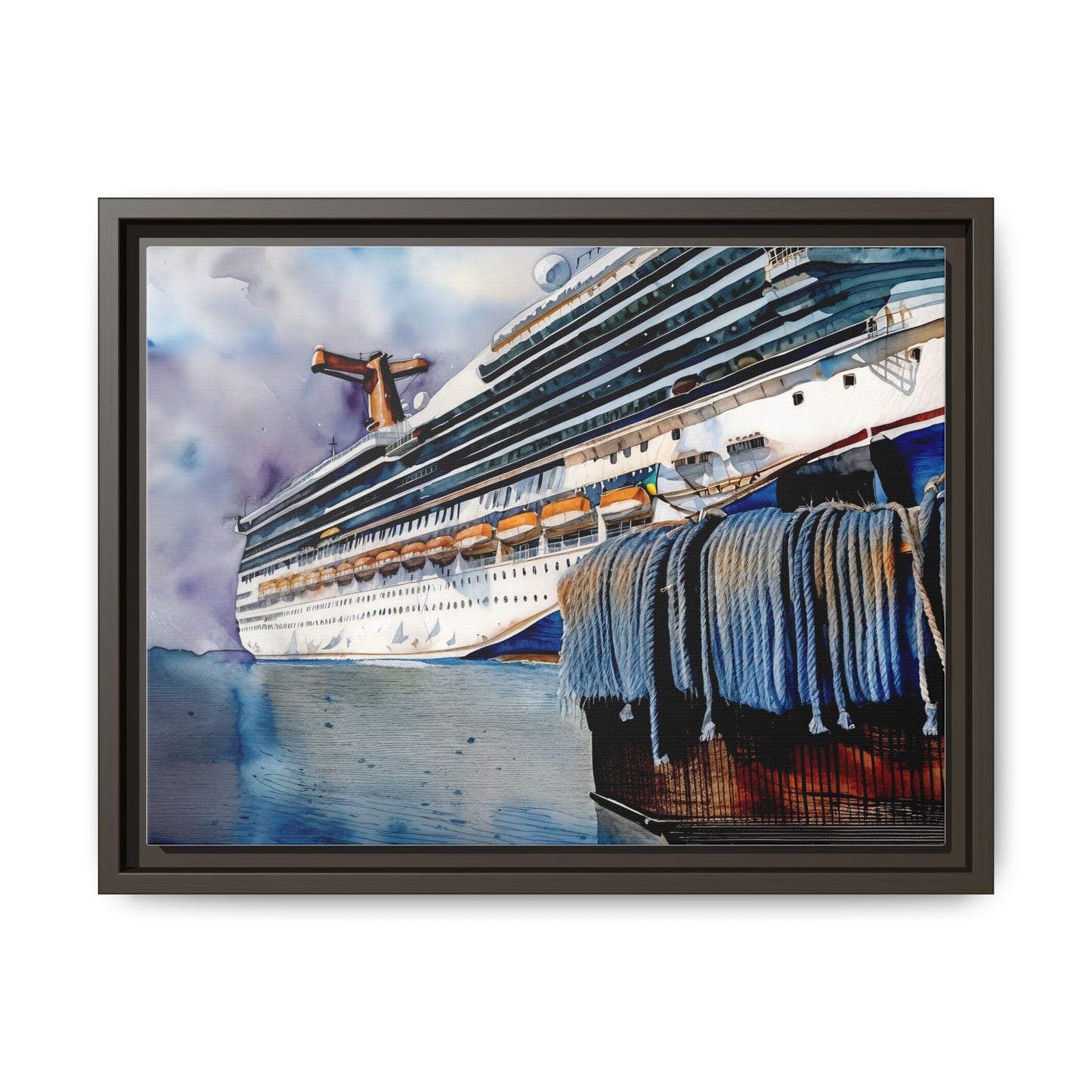 Cruise Ship Matte Canvas Wall Art, Nautical Home Decor, Framed Maritime Print, Unique Gift for Travelers, Ocean Lover's Wall Decor