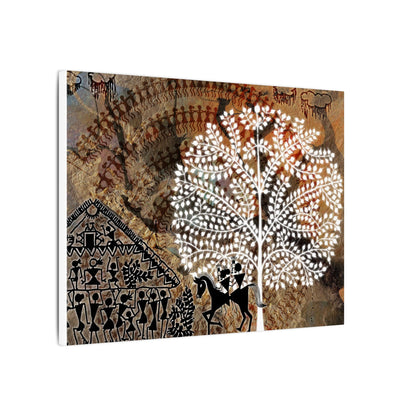 Artistic Tribal Canvas Print, Bohemian Decor, Nature Wall Art, Tribal Inspired Decoration, Unique Home Gift, Vibrant Cultural Piece