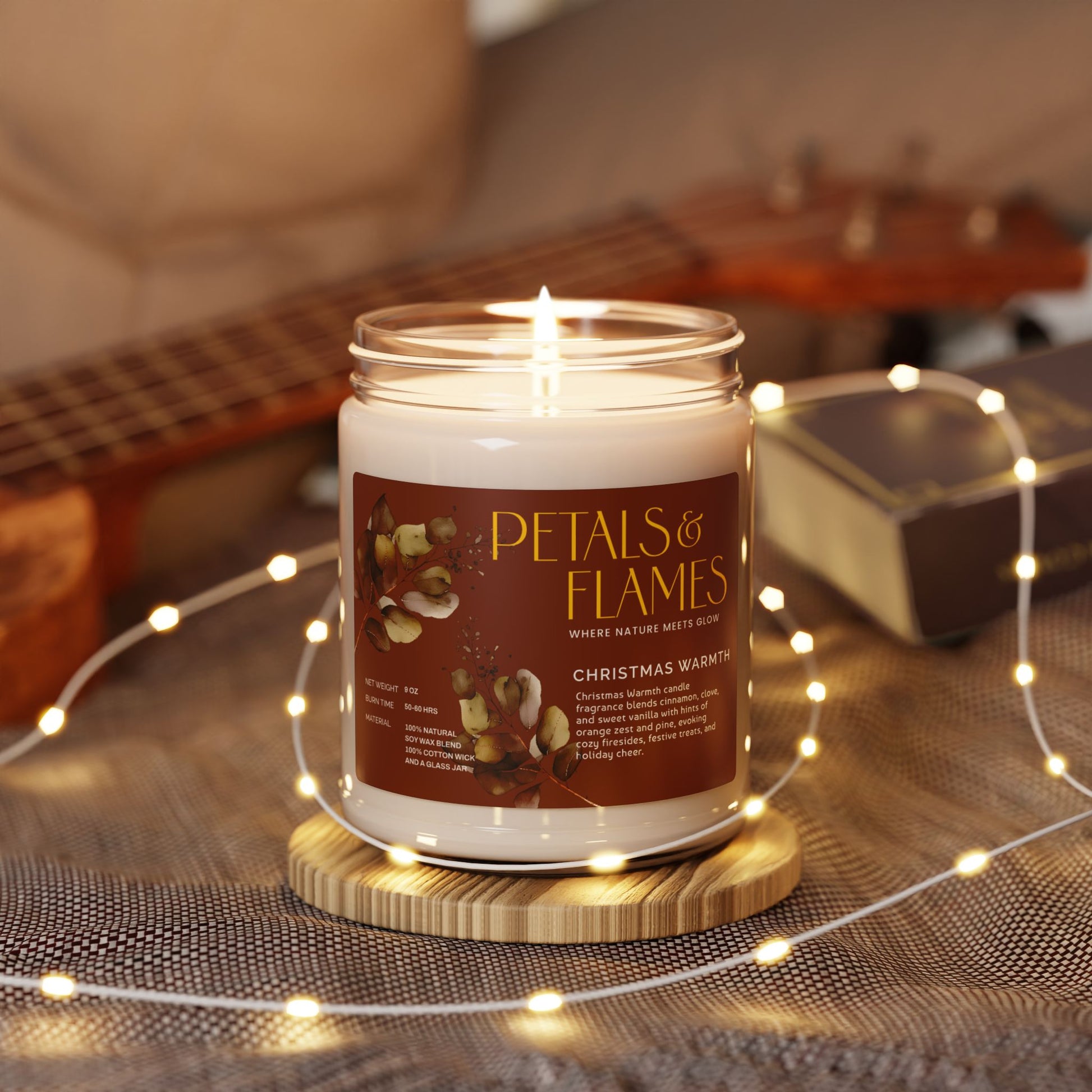 Christmas Warmth Soy Candle – Cozy Holiday Scented Gift