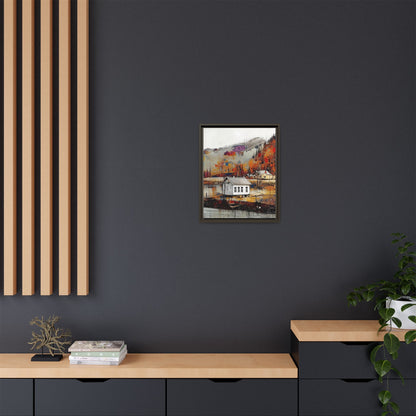 Autumn Landscape Framed Canvas Print – Cozy Home Wall Art for Nature Lovers