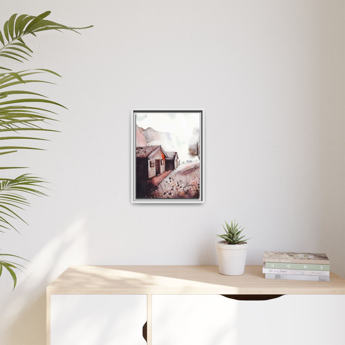 Framed Canvas Art Print, Rustic Home Decor, Farmhouse Wall Art, Cozy Living Room Decoration, Nature Landscape Artwork