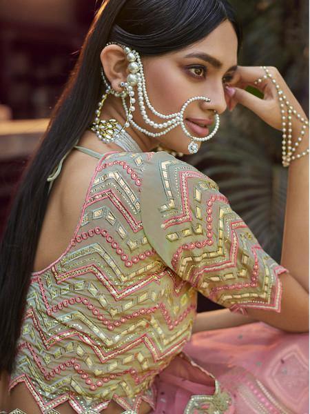 Myra Beautiful Green Heavy Embroidered Georgette Bridal Lehenga L