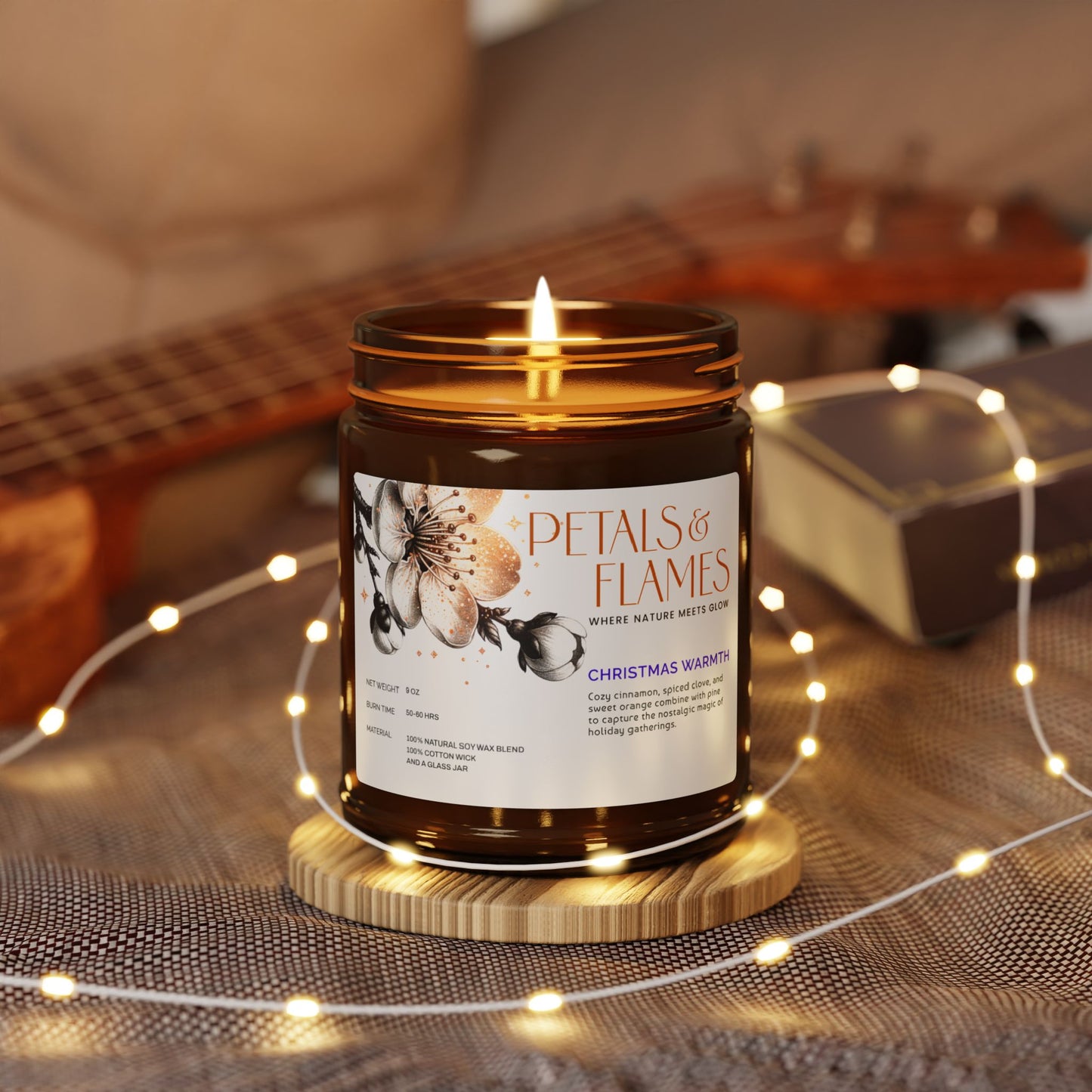 Christmas Warmth Soy Candle – Cozy Holiday Scented Jar