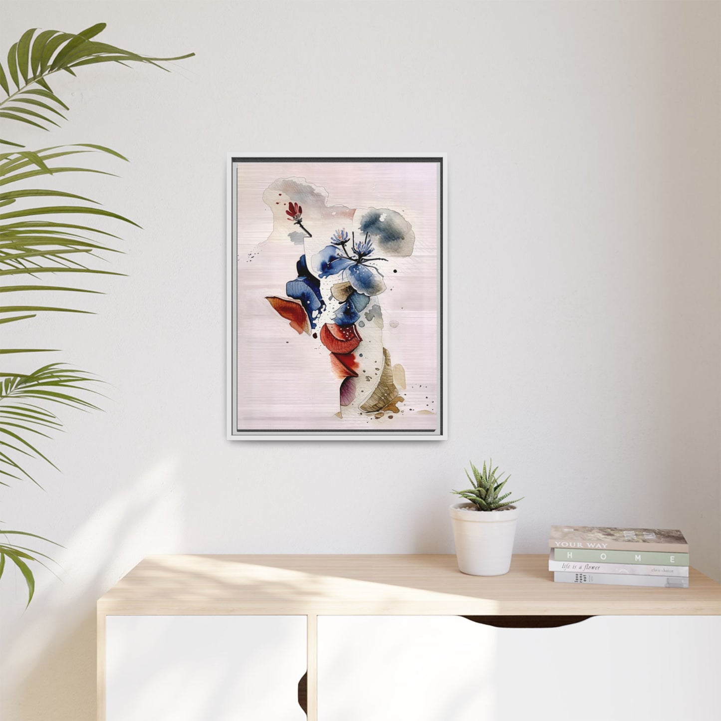 Framed Floral Art Print, Abstract Wall Decor, Matte Canvas Artwork, Home Aesthetic, Gift for Nature Lovers