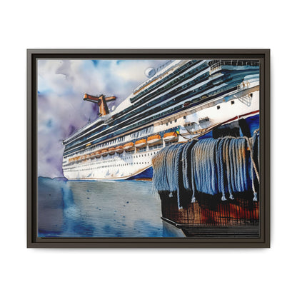 Cruise Ship Matte Canvas Wall Art, Nautical Home Decor, Framed Maritime Print, Unique Gift for Travelers, Ocean Lover's Wall Decor