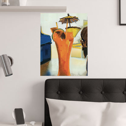 Vibrant Art Print - Satin Poster for Home Decor, Tropical Drink design, Perfect for Summer Parties, Wall Art, Gift Idea