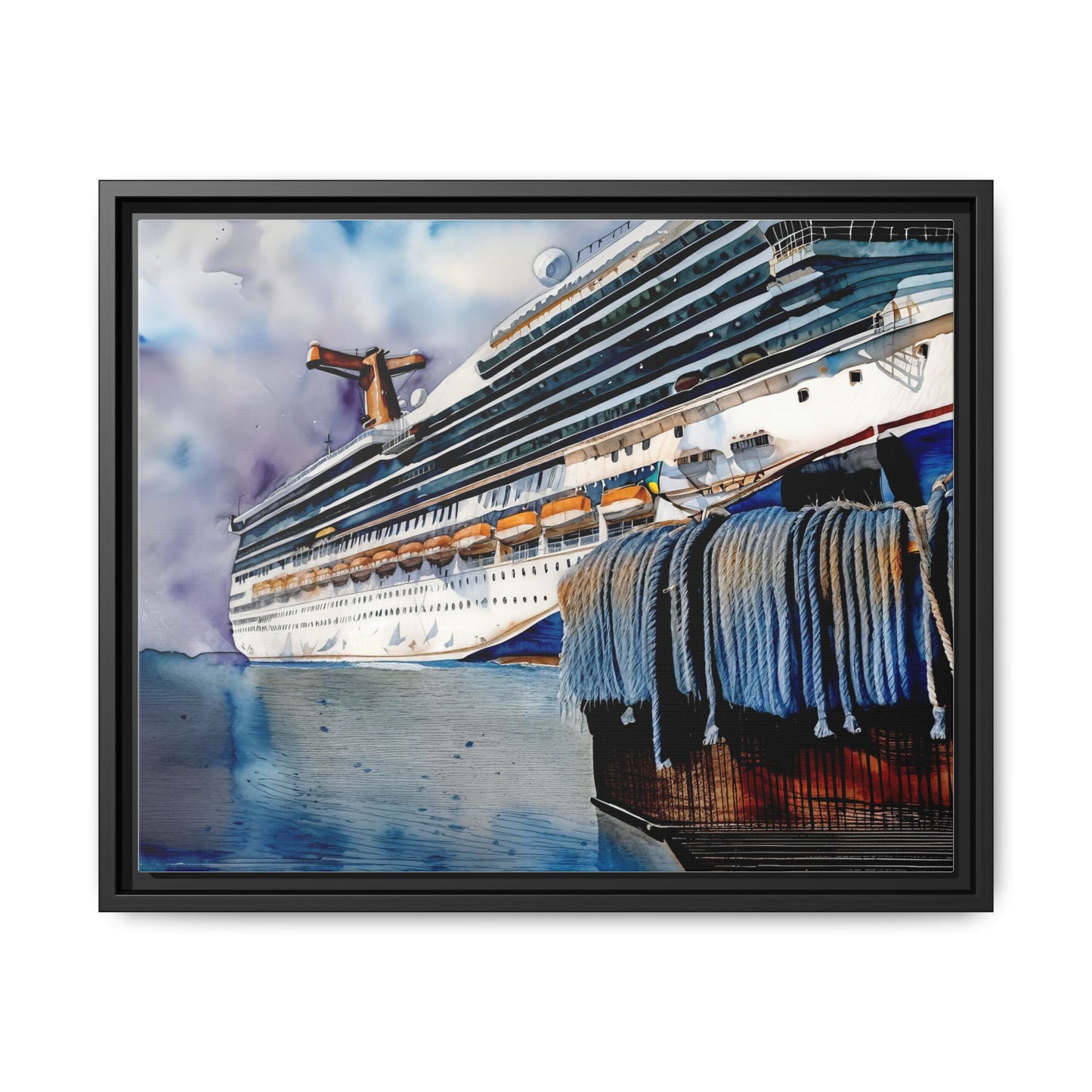 Cruise Ship Matte Canvas Wall Art, Nautical Home Decor, Framed Maritime Print, Unique Gift for Travelers, Ocean Lover's Wall Decor