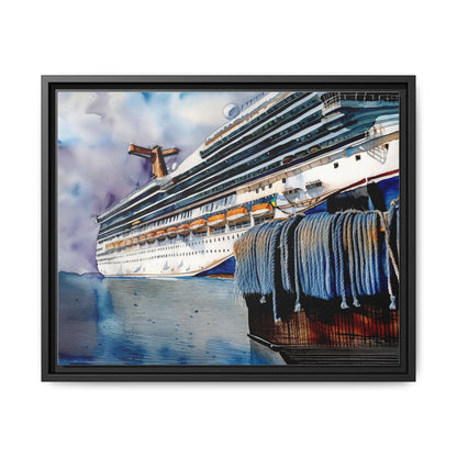 Cruise Ship Matte Canvas Wall Art, Nautical Home Decor, Framed Maritime Print, Unique Gift for Travelers, Ocean Lover's Wall Decor