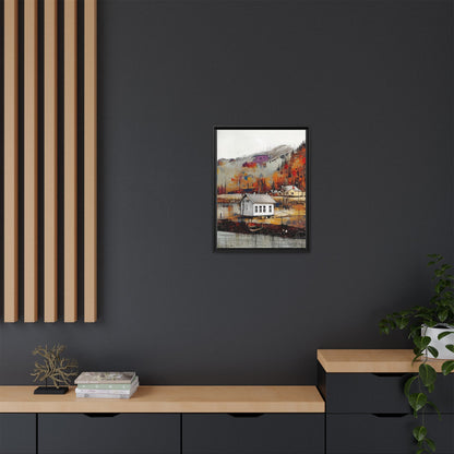 Autumn Landscape Framed Canvas Print – Cozy Home Wall Art for Nature Lovers