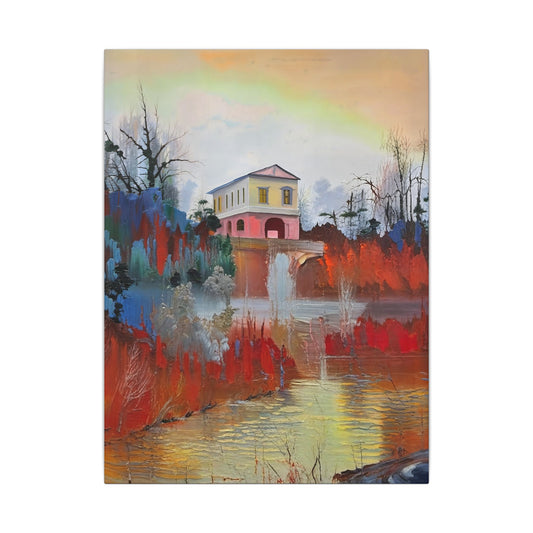 Artistic Wall Canvas Print, Home Decor, Colorful Landscape, Contemporary Artwork, Gift for Nature Lovers