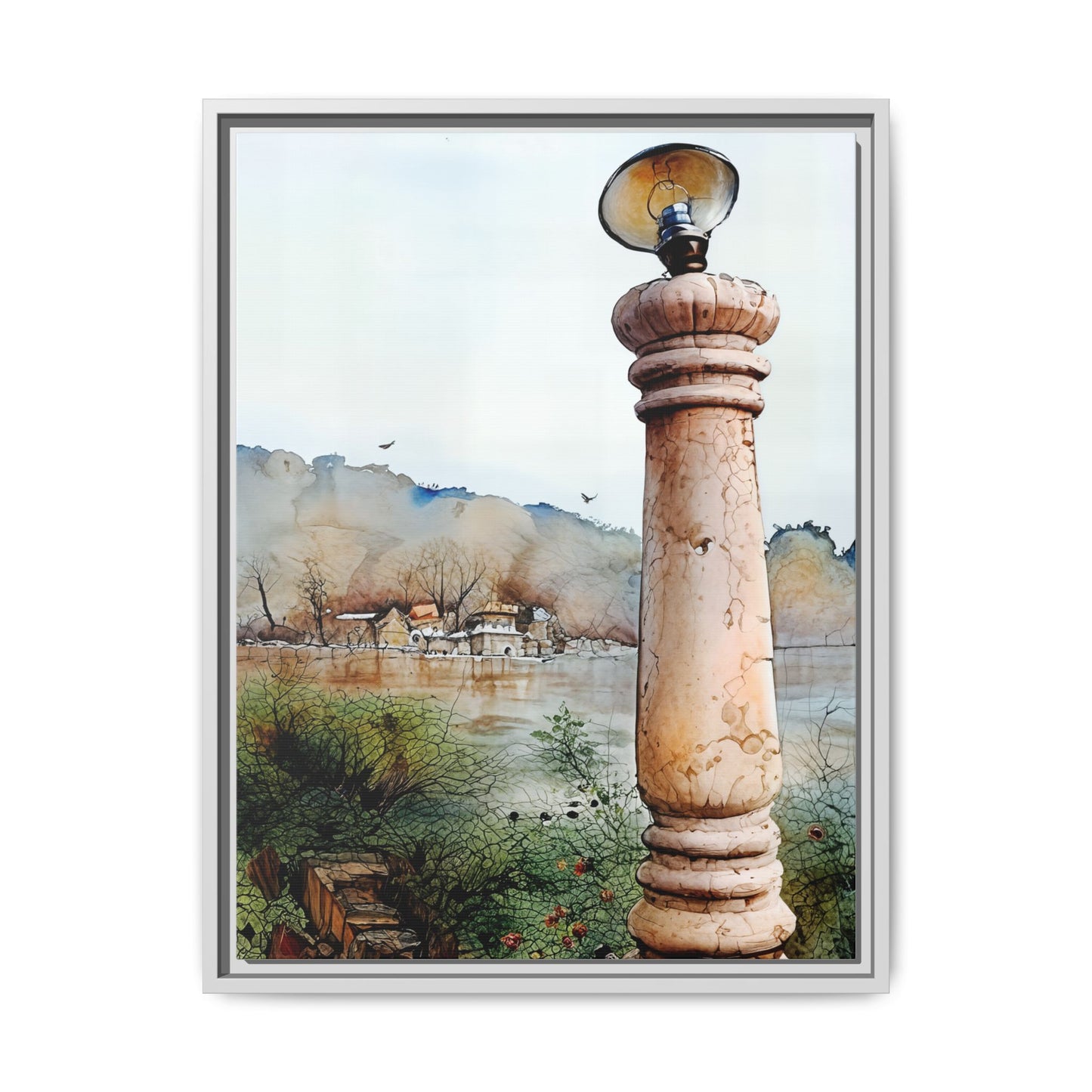 Framed Matte Canvas Wall Art - Scenic Pillar, Home Decor, Art Print, Gift, Interior Design, Living Room, Art Collection