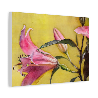 Floral Matte Canvas Art, Wall Decor, Yellow Flower Print, Home Decor Gift, Living Room Art, Modern Floral Wall Art