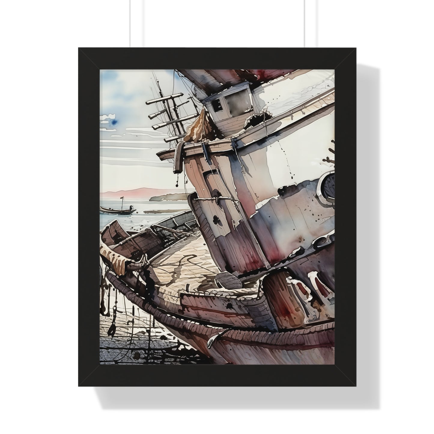 Nautical Framed Vertical Poster | Coastal Wall Art, Maritime Decor, Boat Artwork, Beach House Decor, Gift for Sailors