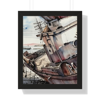 Nautical Framed Vertical Poster | Coastal Wall Art, Maritime Decor, Boat Artwork, Beach House Decor, Gift for Sailors