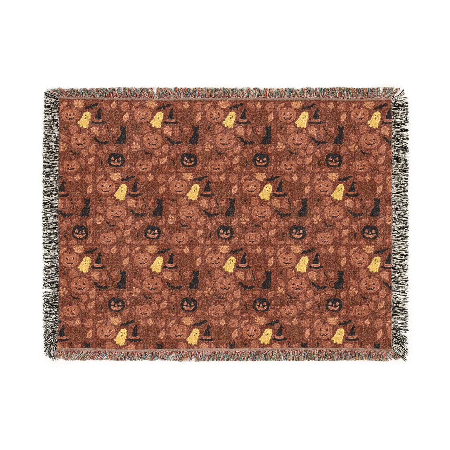 Halloween Woven Blanket, Festive Holiday Throw for Couch or Bed, Cozy Winter Decor, Warm Holiday Gift, Decorative Blanket Artwork 80" × 60"