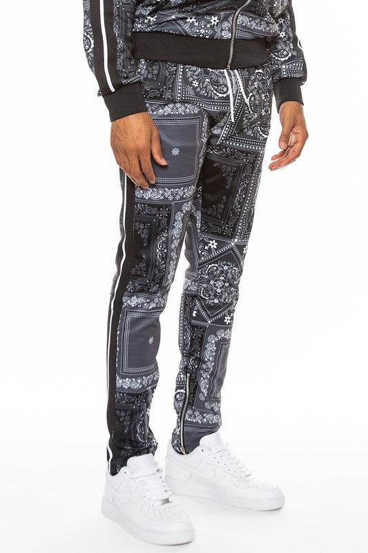 Weiv Paisley Bandana Print Track Pants BLACK