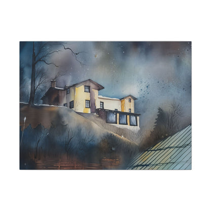 Artistic Stretched Canvas Wall Art, Home Decor, Modern Landscape, Cozy Living Room, Gift for Art Lovers, Unique Wall Decoration