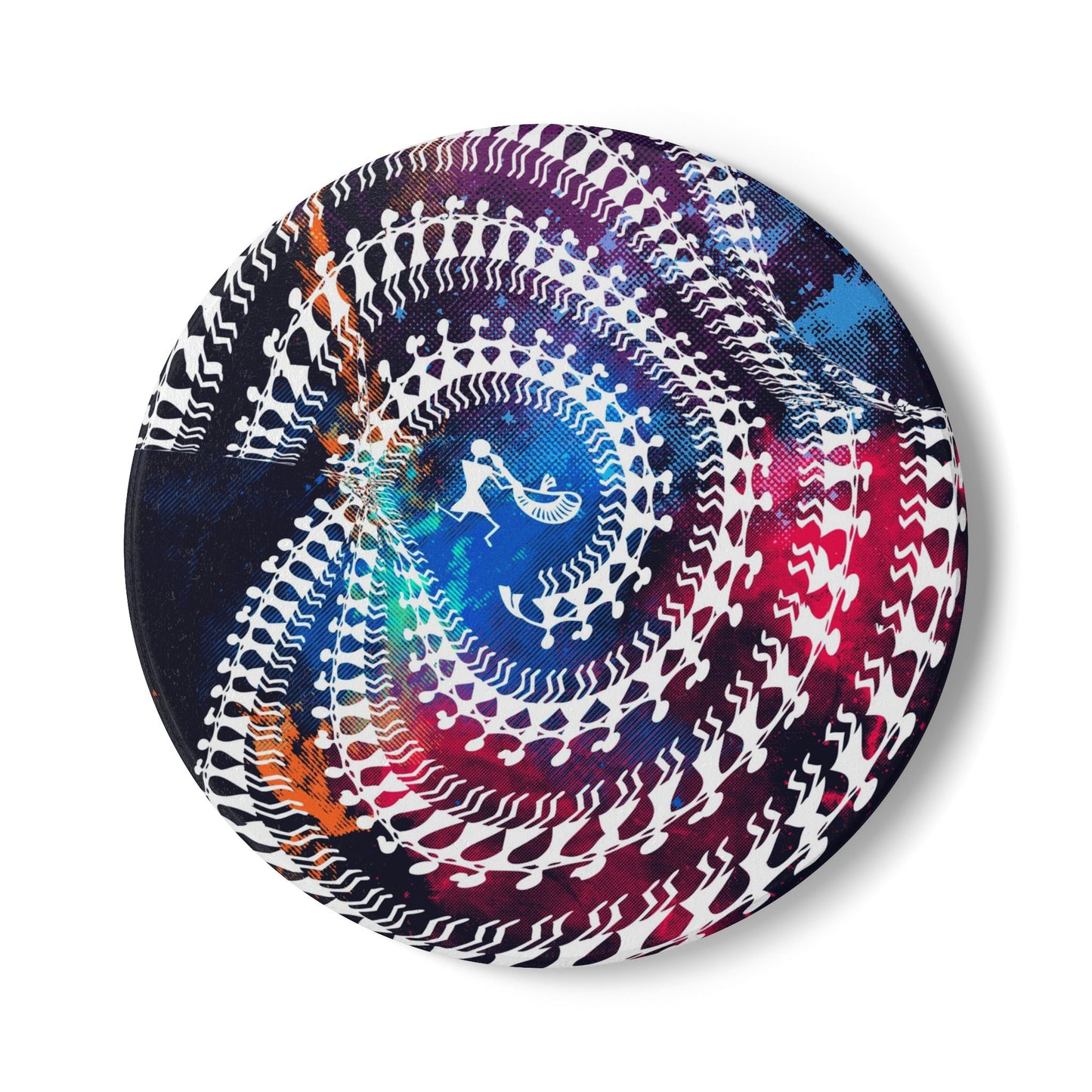 Spiral Art Ceramic Coaster, Psychedelic Home Decor, Drink Coaster Set, Unique Gift for Housewarming, Vibrant Coffee Table Accessory