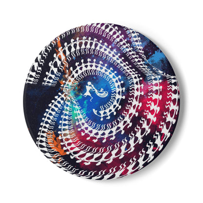 Spiral Art Ceramic Coaster, Psychedelic Home Decor, Drink Coaster Set, Unique Gift for Housewarming, Vibrant Coffee Table Accessory
