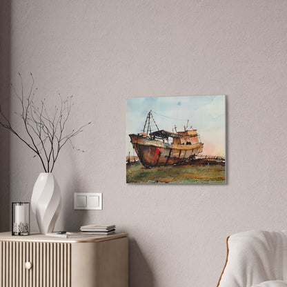 Rustic Ship Canvas Wall Art, Nautical Decor, Ocean Lover Gift, Beach House Wall Art, Maritime Home Decor