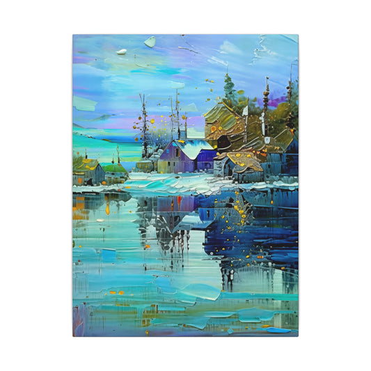 Stretched Canvas Art Print, Colorful Landscape, Abstract Home Decor, Wall Art, Gift for Art Lovers, Modern Decor