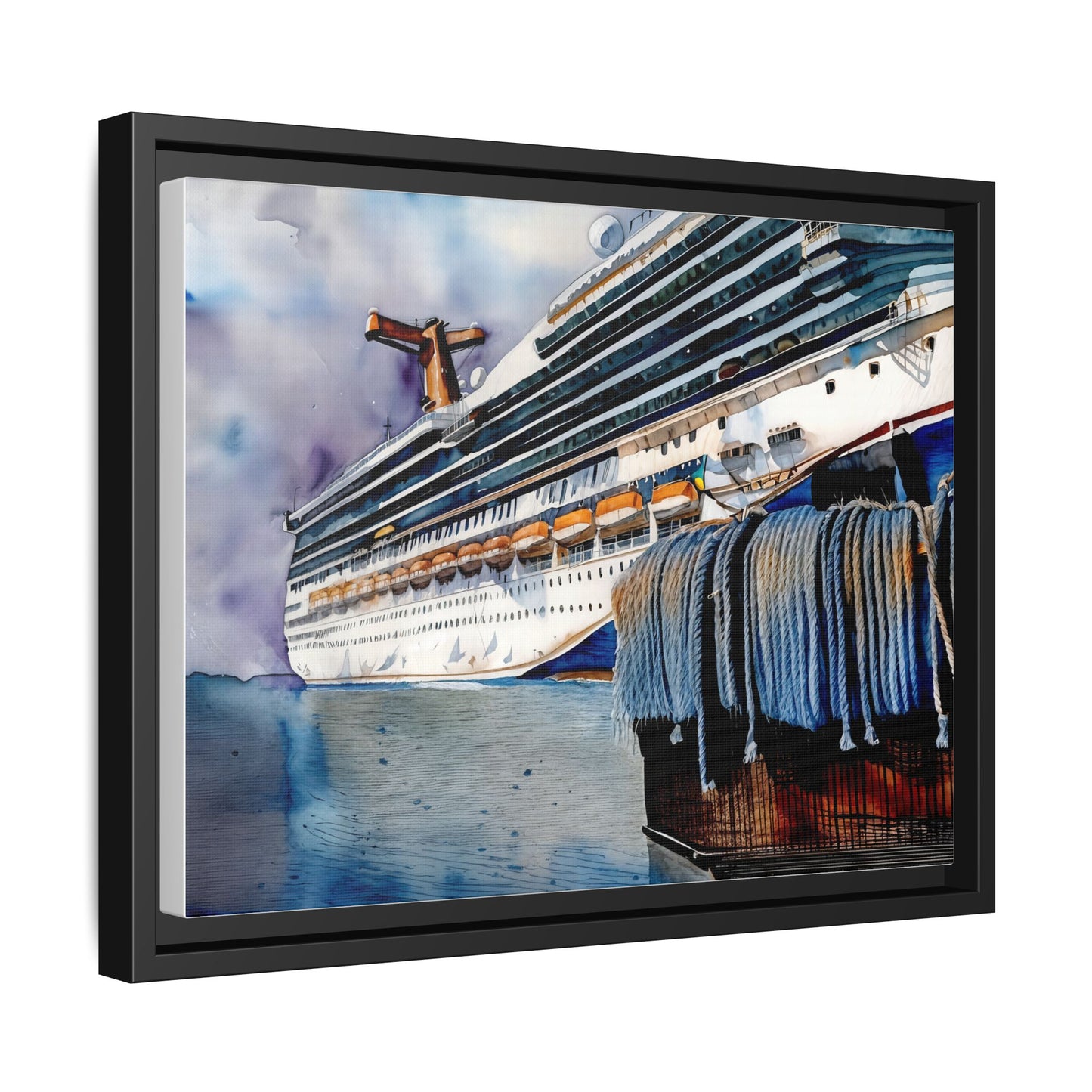 Cruise Ship Matte Canvas Wall Art, Nautical Home Decor, Framed Maritime Print, Unique Gift for Travelers, Ocean Lover's Wall Decor