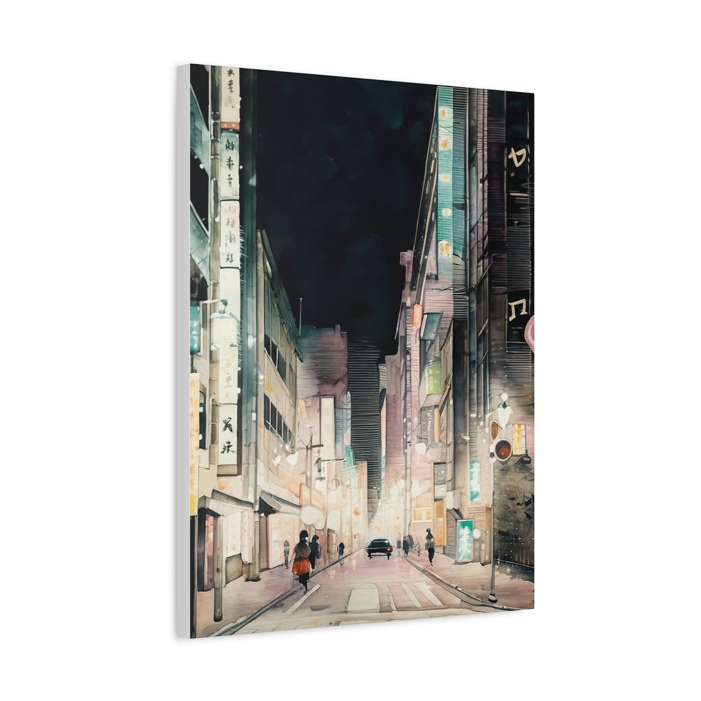 Cityscape Art Canvas, Urban Wall Decor, Night City Painting, Modern Home Decoration, Gift for Art Lovers, Aesthetic Canvas Print