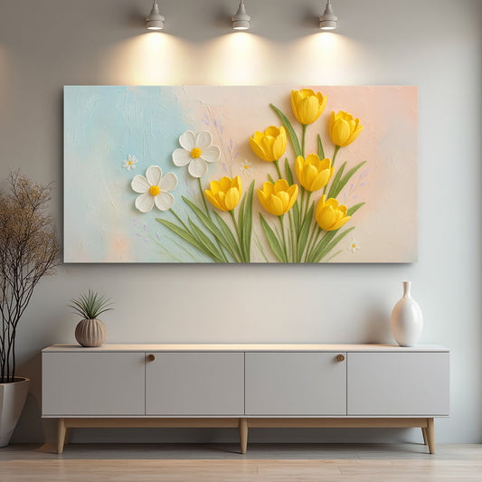 Floral Wall Art II 60x30 inch Extra Large Premium Gallery Wrapped