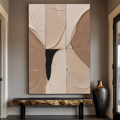 Neutral Abstract Boho Wall Art 36x24 inch Extra Large Premium Gallery Wrapped