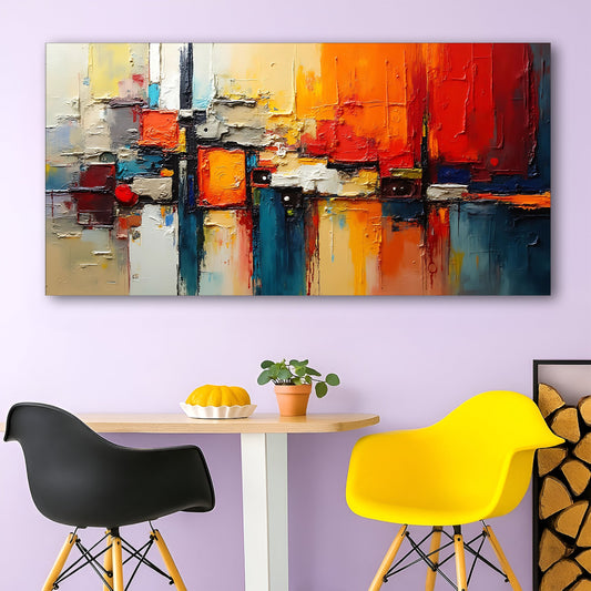 Colorful Abstract Wall Art II 60x30 inch Extra Large Premium Gallery Wrapped