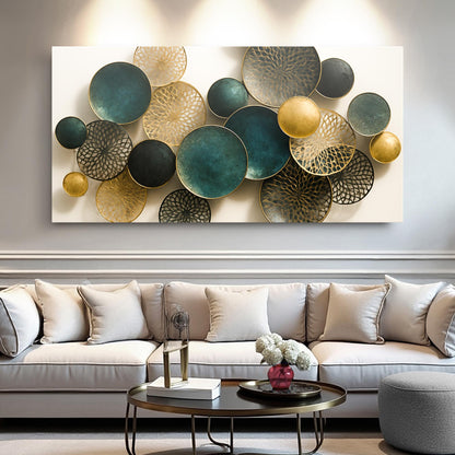 Lotus Leaf Abstract Wall Art VIII 60x30 inch Extra Large Premium Gallery Wrapped