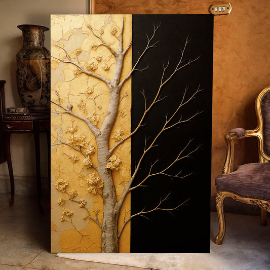 Golden Eclipse Wall Art 36x24 inch Extra Large Premium Gallery Wrapped