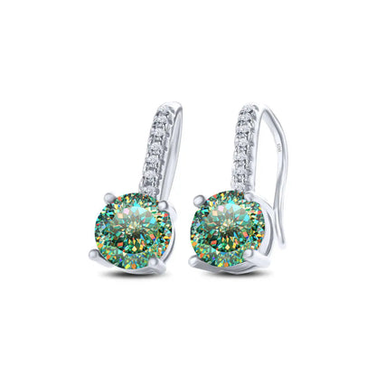 1ct D Color Moissanite 925 Sterling Silver Drop Earrings for Women Wedding 100Green silver