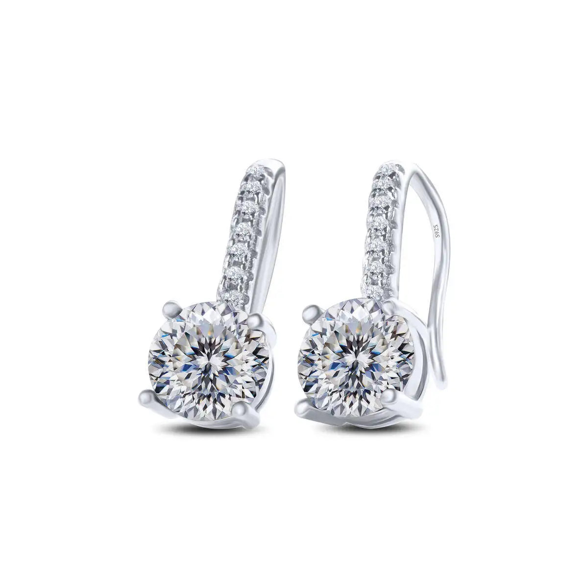 1ct D Color Moissanite 925 Sterling Silver Drop Earrings for Women Wedding 100white silver