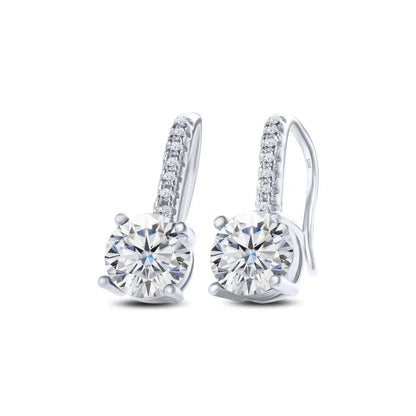 1ct D Color Moissanite 925 Sterling Silver Drop Earrings for Women Wedding white silver