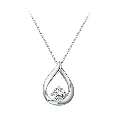 1CT Moissanite Waterdrop Necklace And Drop Earrings 925 Sterling Silver Wedding Bridal Jewelry Set waterdrop bridal necklace
