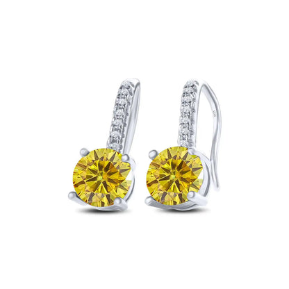 1ct D Color Moissanite 925 Sterling Silver Drop Earrings for Women Wedding gold yellow silver
