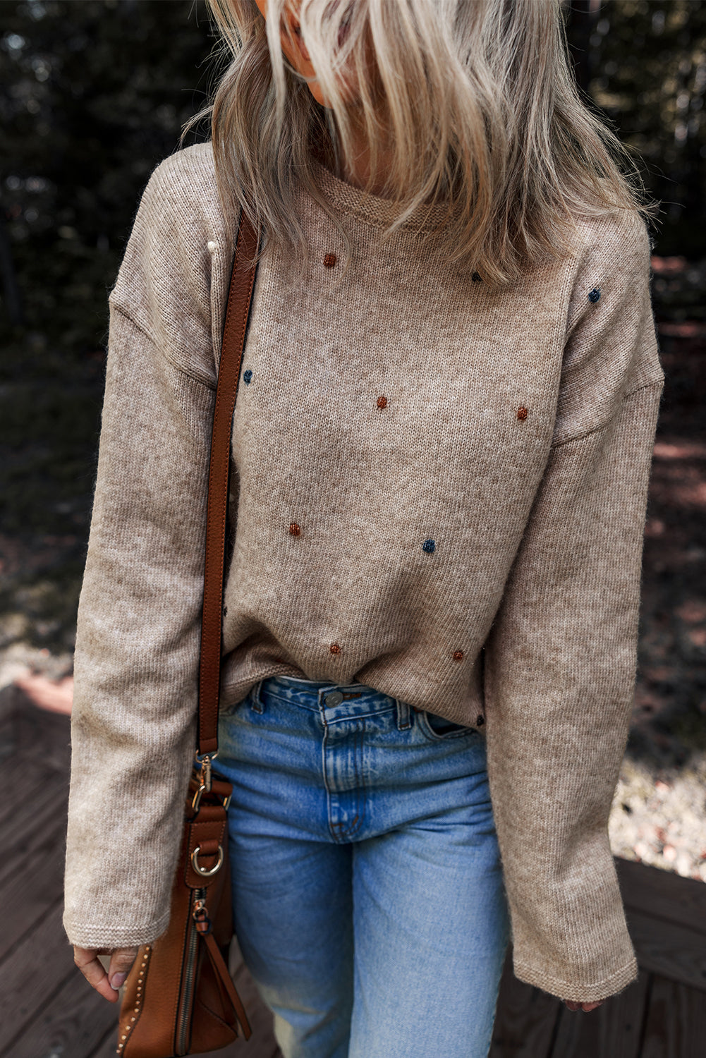 Abigail Detail Drop Shoulder Sweater Gray Morn