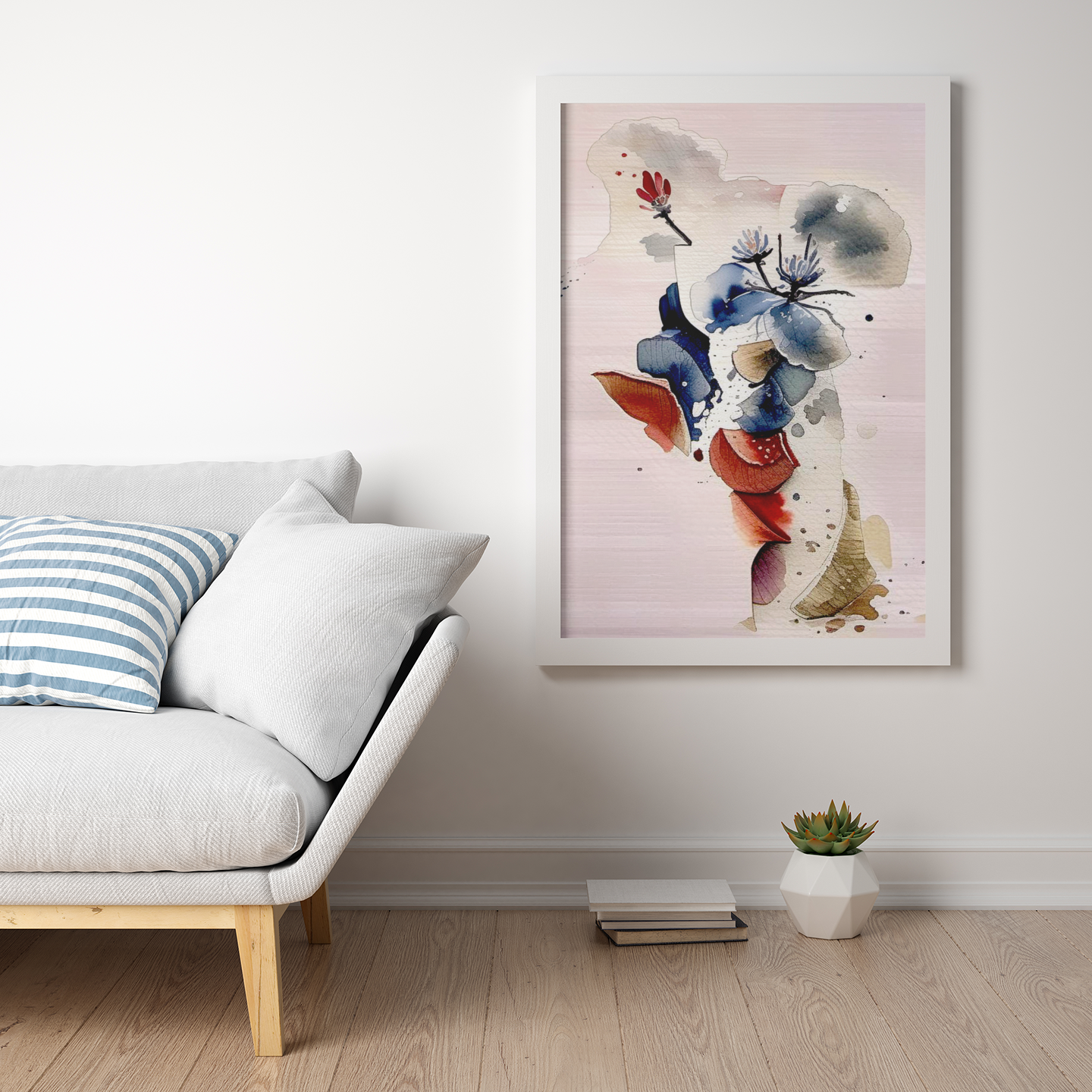 Framed Floral Art Print, Abstract Wall Decor, Matte Canvas Artwork, Home Aesthetic, Gift for Nature Lovers