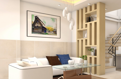 Colorful Framed Canvas Art – Japanese Architecture Wall Decor