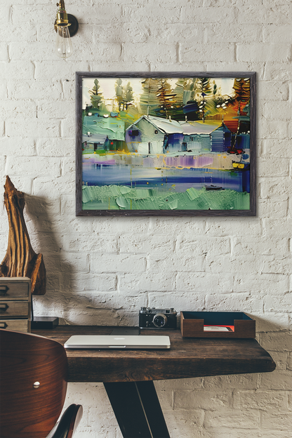 Serene Landscape Canvas Print – Tranquil Wall Art for Home | Nature-Inspired Decor | Ideal Gift for Art & Nature Lovers